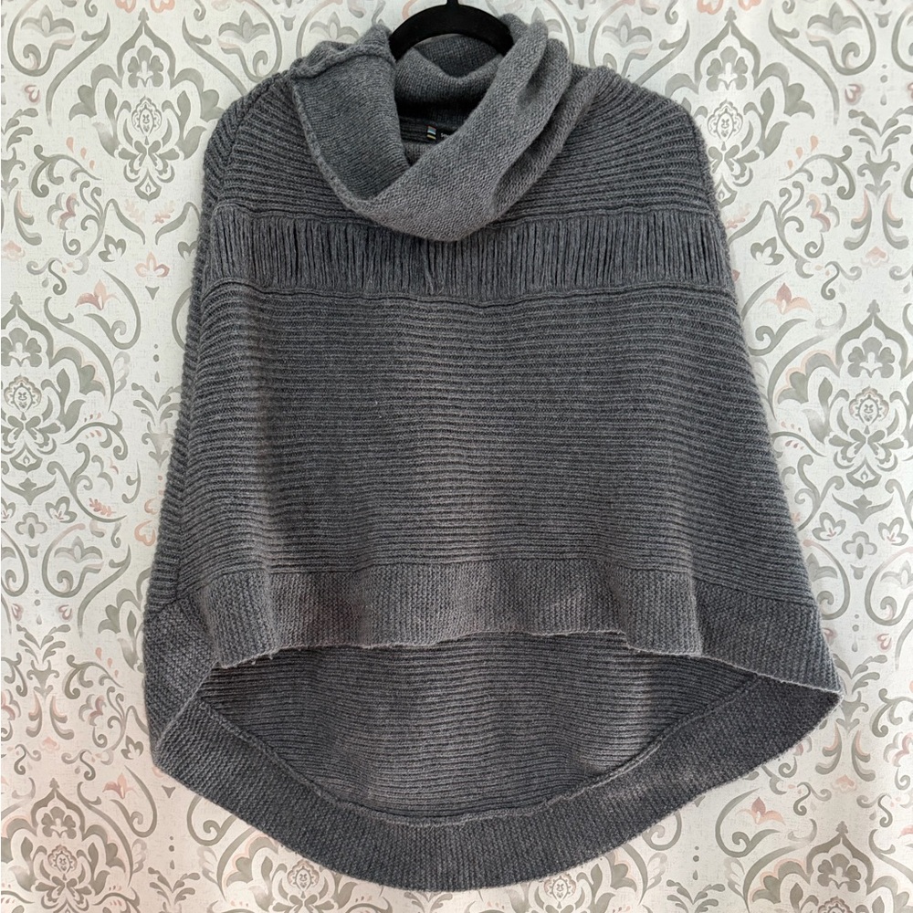 Smartwool Cozy Gray Cowl Neck Women's Sweater Poncho